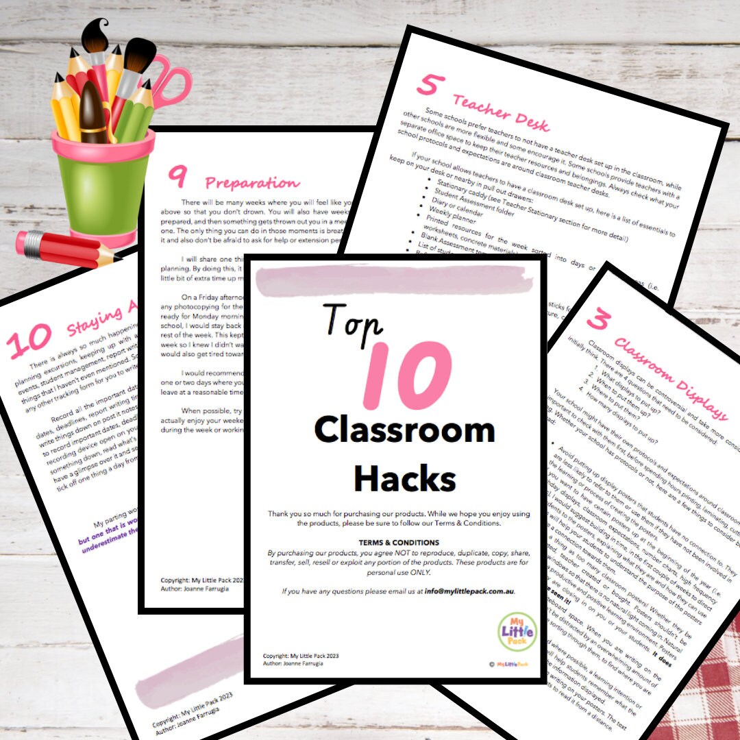 Top 10 CLASSROOM Hacks I TEACHERS I PRINTABLE I Ebook - Etsy