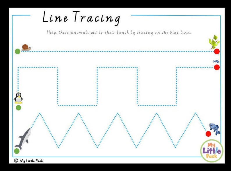 2D Shape and Line Tracing & Cutting and Colour Activities Etsy