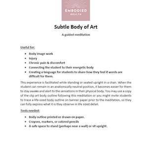 Guión de meditación guiada: un sutil cuerpo de arte