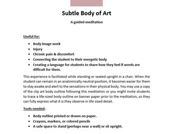 Guión de meditación guiada: un sutil cuerpo de arte