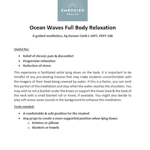 Guión de meditación guiada: relajación de todo el cuerpo con las olas del océano