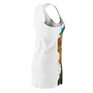 Women's Colorful Cut & Sew Racerback Dress Beach Coverups Plus Size Mini Tank Dress image 4