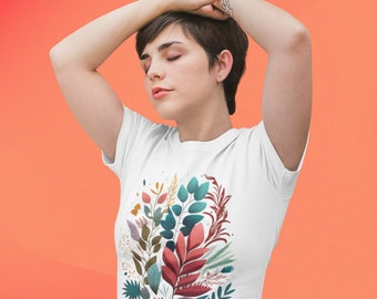 Wild Flower Wonders - Free-Spirited Boho Printed Tshirt Made with Sustainable Fibers & Perfect as a Gift for Women Who Love Nature