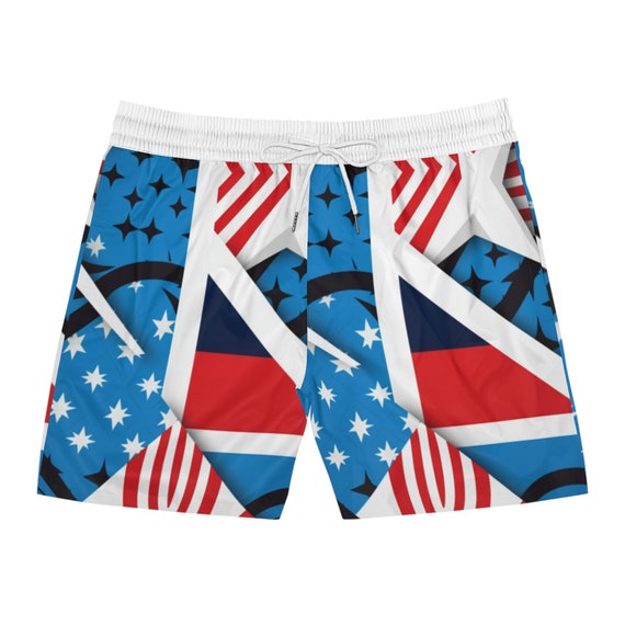Patriotic American Flag Swim Shorts for Men Etsy UK