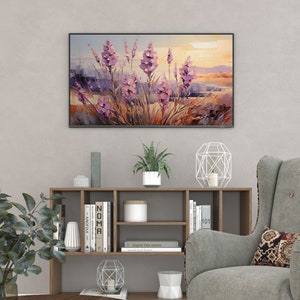 Samsung TV Rahmen Lavendel Blumenrahmen Tv Kunst Impasto Kunst für Rahmen TV Botanische TV-Datei Gemälde Tv Kunst Bild 3