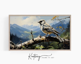 Samsung Frame TV Art - Sparrow | Cabin Frame Tv Art | Nature Art For Frame TV | Digital TV File | Lodge Tv art