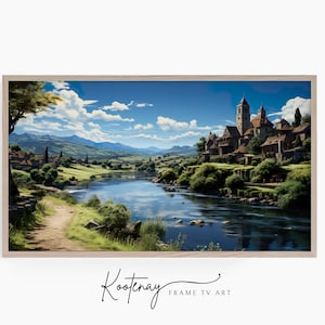 Samsung Frame TV Art - Auvillar Tarn et Garonne | Painting Frame Tv Art | Vintage Art For Frame TV | Digital TV File | Digital Art For Frame