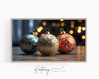 Weihnachtsrahmen TV-Kunst - Elegante Ornamente | Samsung Rahmen TV Kunst | Digital-TV-Datei | Digitale Kunst für Rahmen | Urlaub Rahmen Tv Art