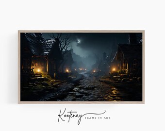 Samsung Frame TV Art - Spooky Village | Halloween Frame Tv Art | Spooky Art For Frame TV | Digital TV File | Digital Art For Frame