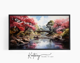 Samsung Frame TV Art - Tsujunkyo Bridge | Watercolor Frame Tv Art | Painting Art For Frame TV | Digital TV File | Digital Art For Frame