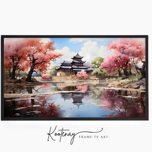 Samsung Frame TV Art - Nara Park | Tv-kunst met aquarellijst | Schilderkunst voor lijst tv | Digitaal tv-bestand | Digitale kunst voor lijst