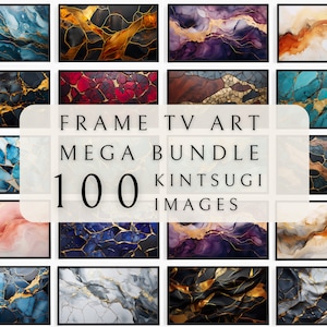 Samsung Frame TV Art Set - Kintsugi | Art Deco Tv Art | Abstract Frame TV Art | TV Art Collection | Frame Tv Art set