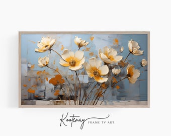 Samsung Frame TV Art - Hypericum | Floral Frame Tv Art | Impasto Art For Frame TV | Botanical TV File | Painting Tv art | Tv art flower