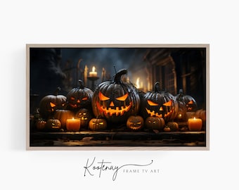 Samsung Frame TV Art - Pumpkin Group | Halloween Frame Tv Art | Spooky Art For Frame TV | Digital TV File | Digital Art For Frame