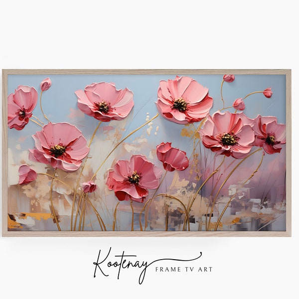 Samsung Frame TV Art - Ranunculus | Floral Frame Tv Art | Impasto Art For Frame TV | Botanical TV File | Painting Tv art