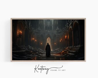 Samsung Frame TV Art - Walking Through Castle | Halloween Frame Tv Art | Spooky Art For Frame TV | Digital TV File | Digital Art For Frame
