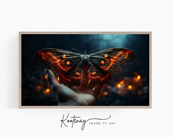 Samsung Frame TV Art - Halloween Moth | Halloween Frame Tv Art | Spooky Art For Frame TV | Digital TV File | Digital Art For Frame