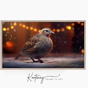 Christmas Frame TV Art - Partridge | Samsung Frame TV Art | Digital TV File | Digital Art For Frame | Holiday Frame Tv Art