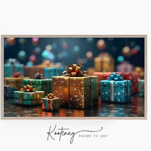 Christmas Frame TV Art - Group of Gifts | Samsung Frame TV Art | Digital TV File | Digital Art For Frame | Holiday Frame Tv Art