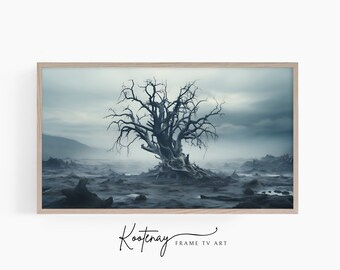 Samsung Frame TV Art - Single Baum gruselig | Halloween Rahmen Tv Kunst | Gruselige Kunst für Rahmen TV | Digital-TV-Datei | Digitale Kunst für Rahmen