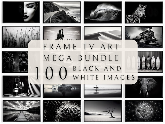 Samsung Frame TV Art Set - Black and White | Noir Tv Art | Frame TV Art | TV Art Collection | Frame Tv Art set