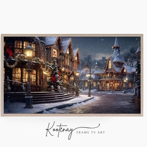 Christmas Frame TV Art - Christmas Street | Samsung Frame TV Art | Digital TV File | Digital Art For Frame | Holiday Frame Tv Art