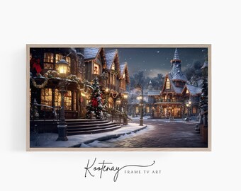 Christmas Frame TV Art - Christmas Street / Samsung Frame TV Art / Archivo de TV digital / Arte digital para marco / Holiday Frame Tv Art
