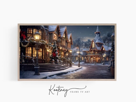 Christmas Frame TV Art - Christmas Street | Samsung Frame TV Art | Digital TV File | Digital Art For Frame | Holiday Frame Tv Art