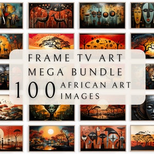 Samsung Frame TV Art Set - African Art | Boho Frame TV | Art Set For TV | Tv Art Bundle | Frame Tv Art set |