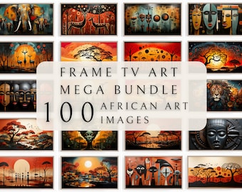 Samsung Frame TV Art Set - African Art | Boho Frame TV | Art Set For TV | Tv Art Bundle | Frame Tv Art set |