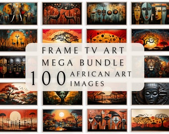 Samsung Frame TV Art Set - African Art | Boho Frame TV | Art Set For TV | Tv Art Bundle | Frame Tv Art set |