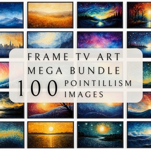 Samsung Frame TV Art Set - Pointillism | Boho Frame TV | Art Set For TV | Tv Art Bundle | Frame Tv Art set | Artful Tv Art