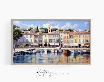 Arte de TV con marco Samsung, Paseo marítimo de Saint Tropez, Arte de TV con marco de pintura, Arte vintage para TV con marco, Archivo de TV digital, Arte digital para marco