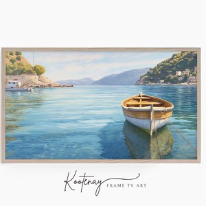Samsung Frame TV Art - Small Boat | Painting Frame Tv Art | Vintage Art For Frame TV | Digital TV File | Digital Art For Frame
