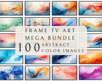 Samsung Frame TV Art Set - Abstract Color | Frame Painting Art Collection | Minimalist TV Art | Frame TV Art set | Abstract Tv Art Bundle