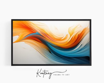 Arte da TV Samsung Frame - 78 Resumo | Arte de TV com moldura abstrata | Arte de TV com moldura minimalista | Arte em TV em cores | Pintura de arte de TV | arte em moldura de tv