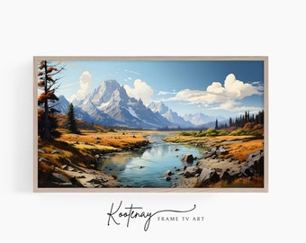 Samsung Frame TV Art - Grand Teton | Cabin Frame Tv Art | Nature Art For Frame TV | Digital TV File | Lodge Tv art