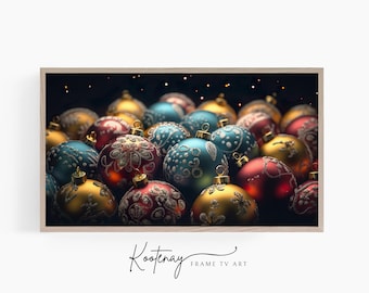 Christmas Frame TV Art - Christmas Ornament Balls | Samsung Frame TV Art | Digital TV File | Digital Art For Frame | Holiday Frame Tv Art