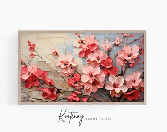 Samsung Frame TV Art - Snapdragon | Floral Frame Tv Art | Impasto Art For Frame TV | Botanical TV File | Painting Tv art