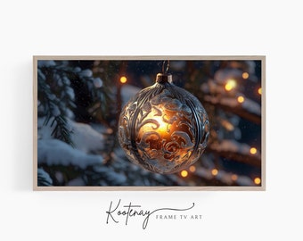 Christmas Frame TV Art - Golden Christmas Ornament | Samsung Frame TV Art | Digital TV File | Digital Art For Frame | Holiday Frame Tv Art
