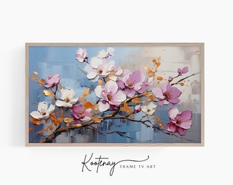 Samsung Frame TV Art - Orchid | Floral Frame Tv Art | Impasto Art For Frame TV | Botanical TV File | Painting Tv art