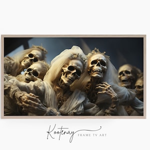 Samsung Frame TV Art - Skeleton Brides | Halloween Frame Tv Art | Spooky Art For Frame TV | Digital TV File | Digital Art For Frame