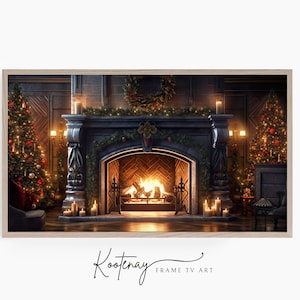 Christmas Frame TV Art - Christmas Fireplace | Samsung Frame TV Art | Digital TV File | Digital Art For Frame | Holiday Frame Tv Art