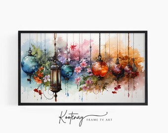 Samsung Frame TV Art - Furin Wind Chimes | Watercolor Frame Tv Art | Painting Art For Frame TV | Digital TV File | Digital Art For Frame