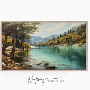 Samsung Frame TV Art - Lake Salagou | Painting Frame Tv Art | Vintage Art For Frame TV | Digital TV File | Digital Art For Frame