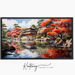 Samsung Frame TV Art - Kinkakuji Temple | Watercolor Frame Tv Art | Painting Art For Frame TV | Digital TV File | Digital Art For Frame
