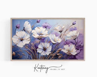 Samsung Frame TV Art - Dianthus | Floral Frame Tv Art | Impasto Art For Frame TV | Botanical TV File | Painting Tv art