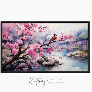 Samsung Frame TV Art - Ashikagi Flower Park | Watercolor Frame Tv Art | Painting Art For Frame TV | Digital TV File | Digital Art For Frame
