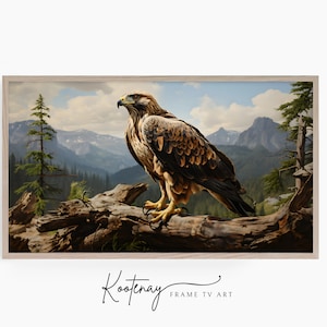 Samsung Frame TV Art - Hawk | Cabin Frame Tv Art | Nature Art For Frame TV | Digital TV File | Lodge Tv art