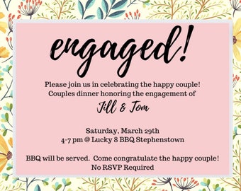 Printable Wedding Engagement Invitation Wedding Rings - Etsy